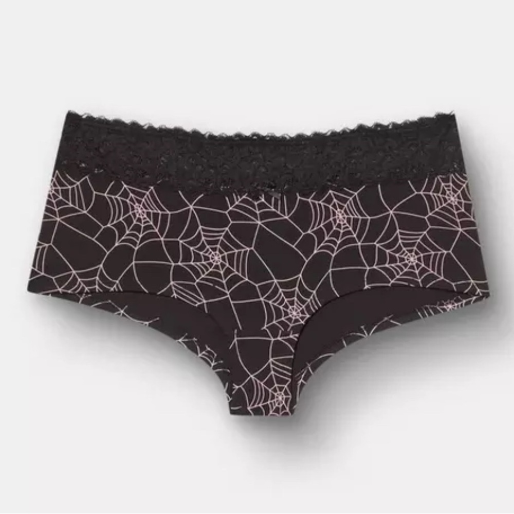 Torrid Halloween spiderweb lace trim boyshort panty, Torrid size 2, 2X